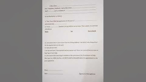 family Norms declaration form for all Government Exam ,form fill up process