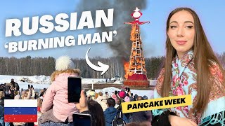 MASLENITSA IN RUSSIA 🥞 Pancake week ends with fire!