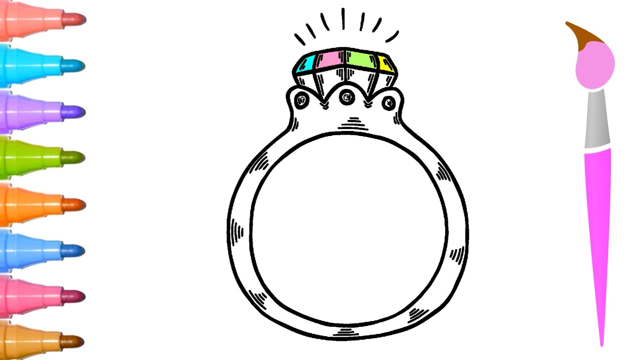 Wedding Ring Isolated Coloring Page for Kids Stock Vector Image & Art -  Alamy