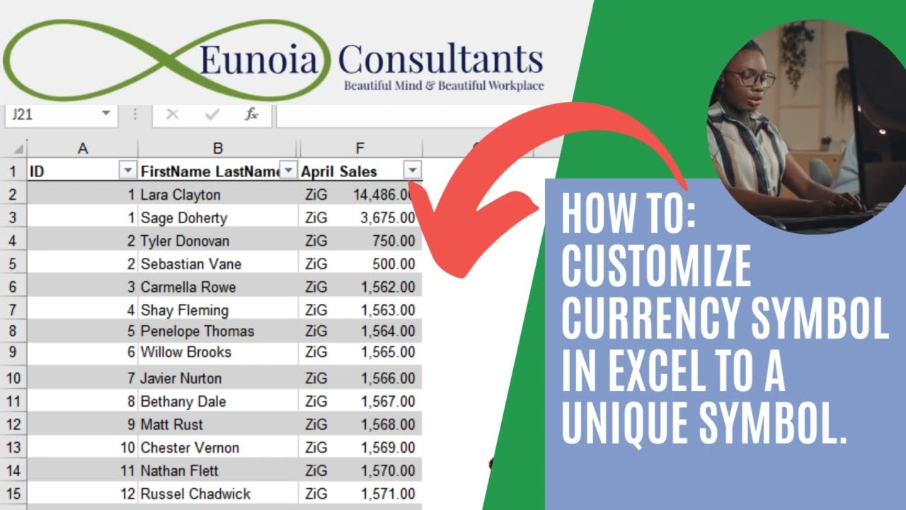 Create Unique Currency Symbol in Excel