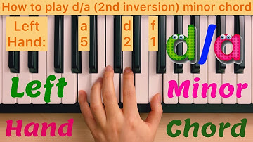Piano Lesson 151: How to play d/a (2nd inversion) minor chord with the left hand tutorial