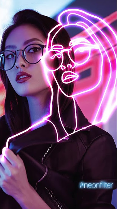 Bayangan Garis Putih Editor Foto: Filter Neon Efek
