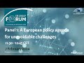 Eib group forum  panel 1 a european policy agenda for unavoidable challenges