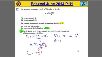 Edexcel Maths P1 June 2014 Higher Q12