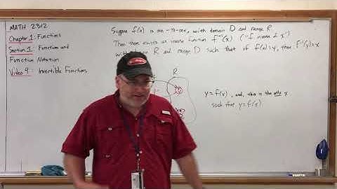 MATH 2312 Video 1.1.9 Invertible Functions