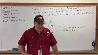 MATH 2312 Video 1.1.9 Invertible Functions