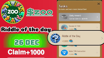 26 December zoo riddle of the || today zoo riddle of the