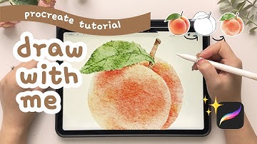 How to Paint a Peach in Procreate | Beginner Watercolor Tutorial