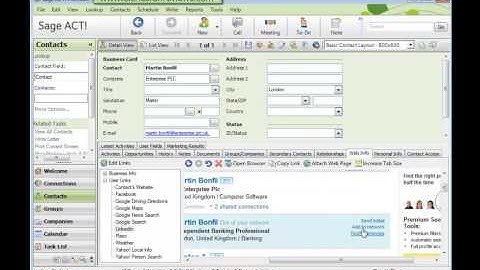 Build Your LinkedIn Contacts Using The Swiftpage ACT Web Info Tab