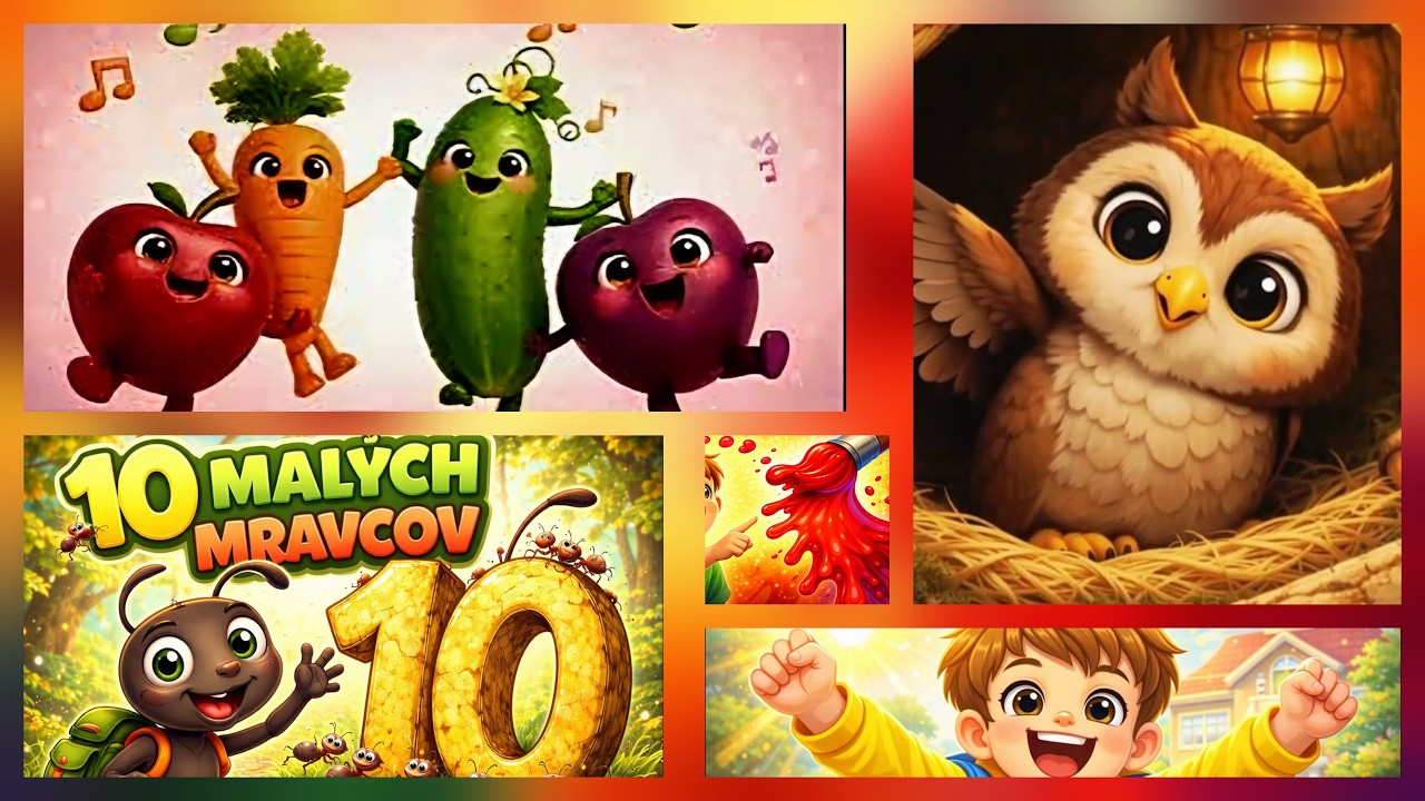 🎵🦉  Učíme sa hrou! 🧮 🎶 Abeceda,  Mravce, Farby a Iné 🌈