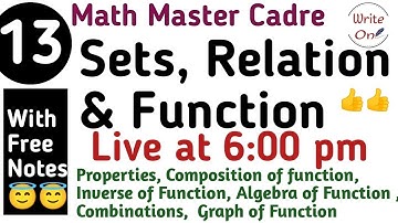 Sets, Relation & function for Math Master Cadre |Set theory | Chapter -02 | Master Cadre 2022 Punjab