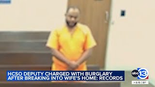 HCSO deputy charged after allegedly breaking into wife's home and shoving her, court records say
