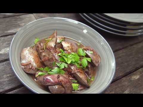 Organic Chicken Liver in Red wine and bacon