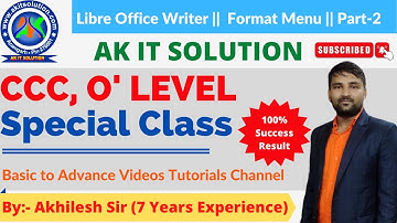 #17 Format Menu in Libre Office Writer in hindi part 2 || Libre Office Writer Format Menu Part 2 ||