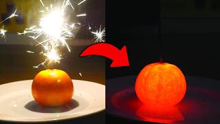 Orange vs Sparkler | Glow in the Dark Experiment