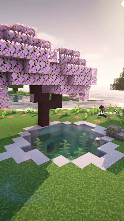 CASA DEL ÁRBOL DE CEREZO Tutorial  - Mewnipixel #minecraft