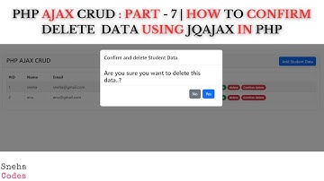 PHP AJAX CRUD-7 : How to Confirm Delete data in modal using AJAX In PHP
