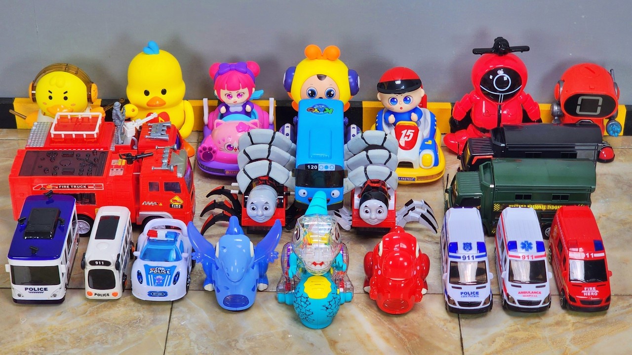 Pasukan Choo Choo Charles Berkumpul Thomas Exe Mcqueen Bus Tayo Robot Dino Robot Squidgame Car Toys.
