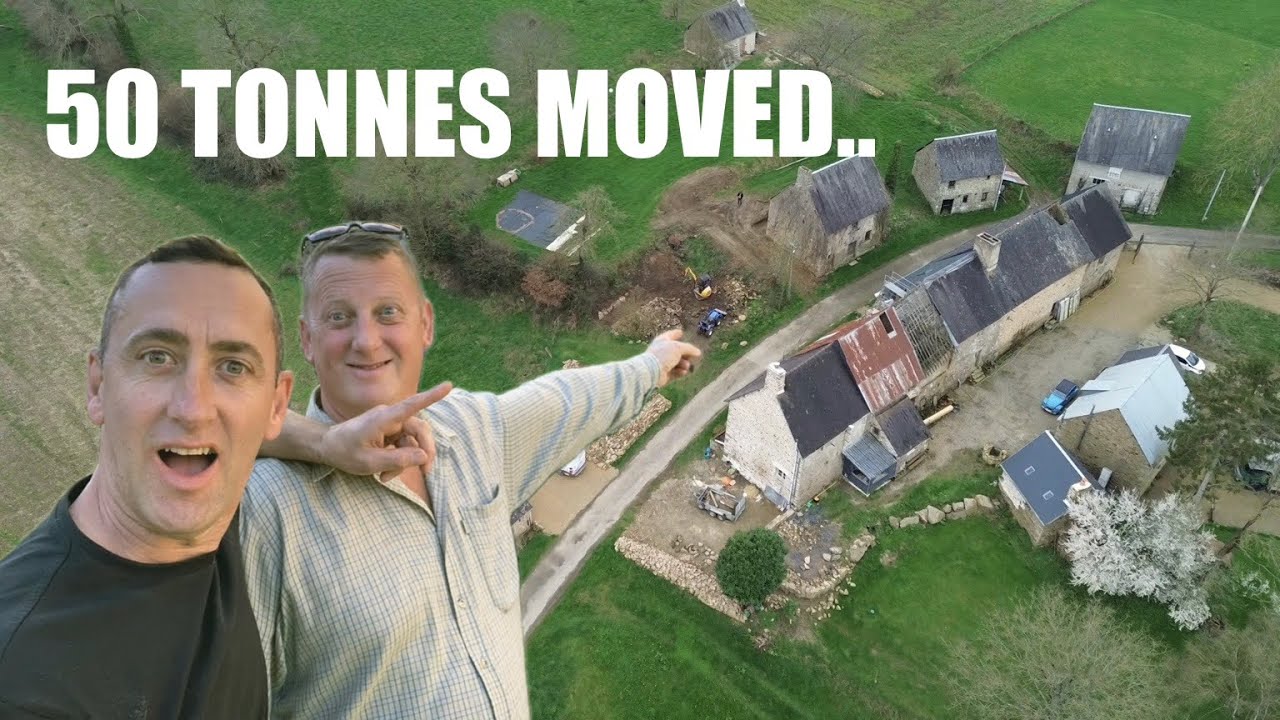 We Moved 50 Tonnes of Granite in ONE Day! | Restoring Our Abandoned Hamlet (141)