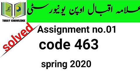 aiou solved assignment spring 2020 | code 463 assignment no.01
