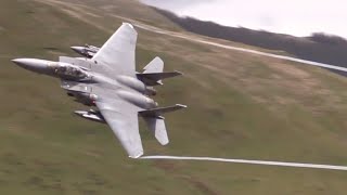 Low level F-15 Strike Eagles in the Mach Loop Wales