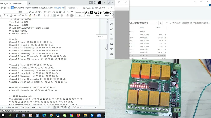 N4ROD08  8CH Micro Size MODBUS RTU RS485 Relay Board