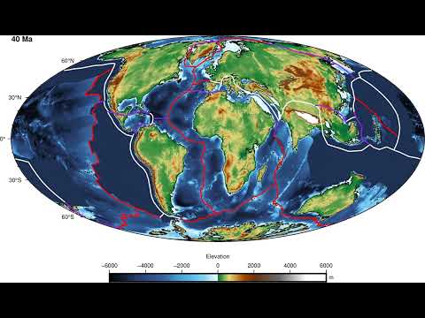 World map animation 100 million years. Tristan Salles, University of Sydney