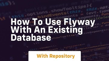 How to use flyway with an existing database