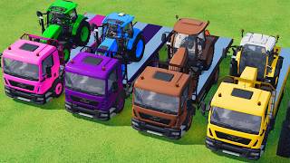 トラクターの運搬：ダブルフラットベッドトレーラートラック vs トラクター　Farming Simulator 22（ファーミングシミュレーター22）トラクター screenshot 1