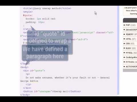 JQUERY Tutorial : jQuery unwrap method