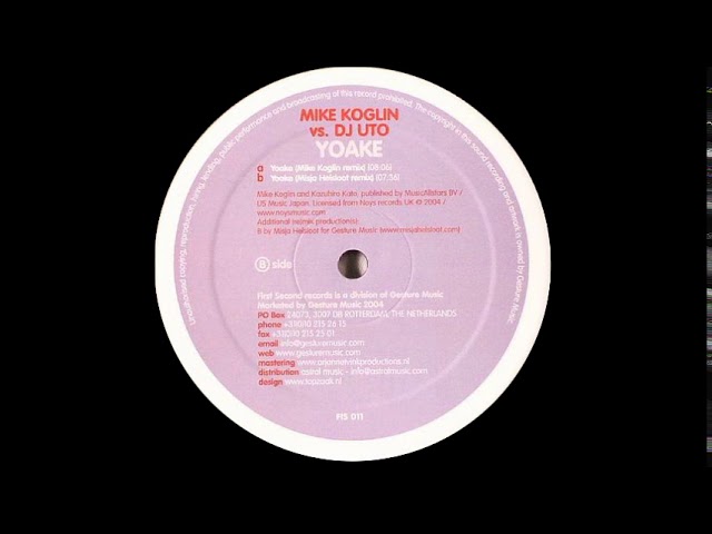 在 YouTube 上观看 Mike Koglin vs. DJ Uto - Yoake (Mike Koglin Remix) [First Second Records 2004]