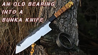 Forging a Bunka Knife From an Old Bearing
