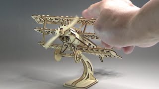 組みあがっていく様子を眺めるだけ動画 Robotime つくるんです ３Dウッドパズル 飛行機