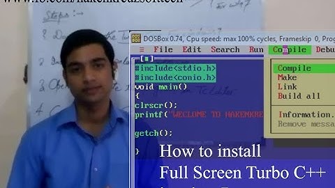 Download and install Full screen turbo c++ for win 7 by G Krishna Chauhan