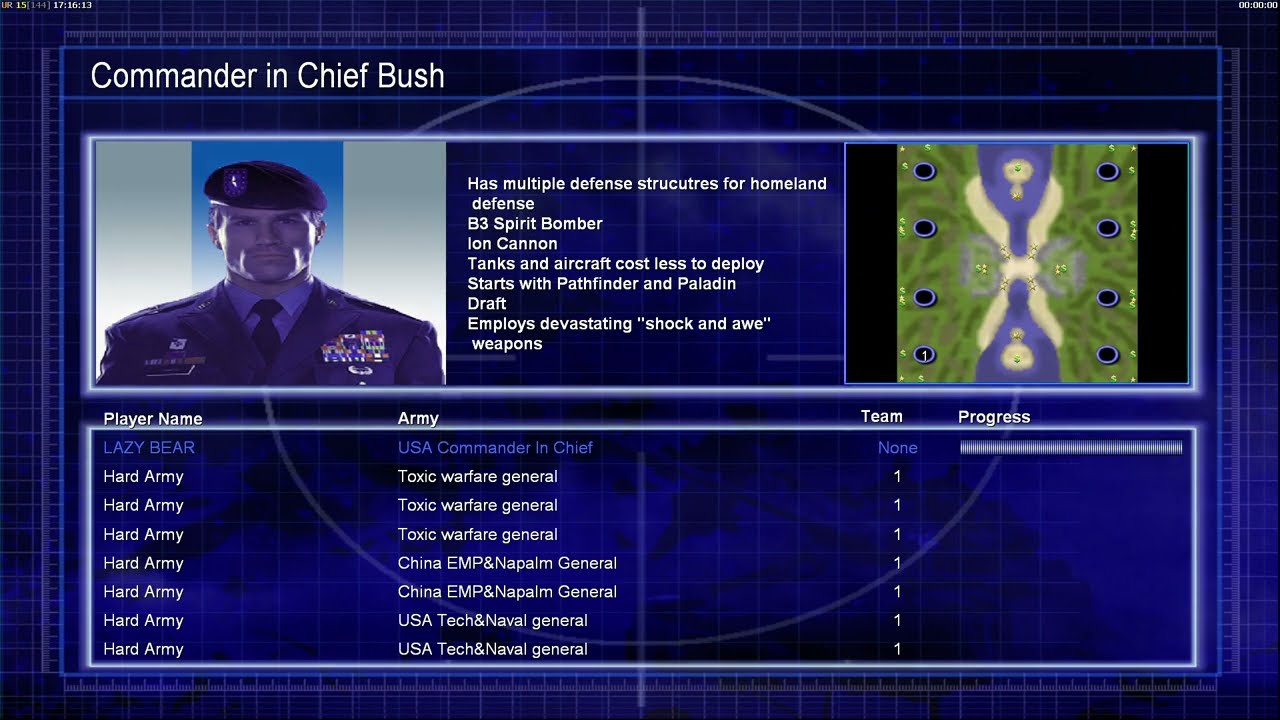 Generals Zero Hour Destructive Forces v1.4 Commander in chief vs 3 Toxin  2 China EMP 2 USA Tech .