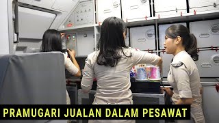 Intip Kesibukan Pramugari Cantik Super Air Jet saat Jualan Makanan di dalam Pesawat Rute Silangit
