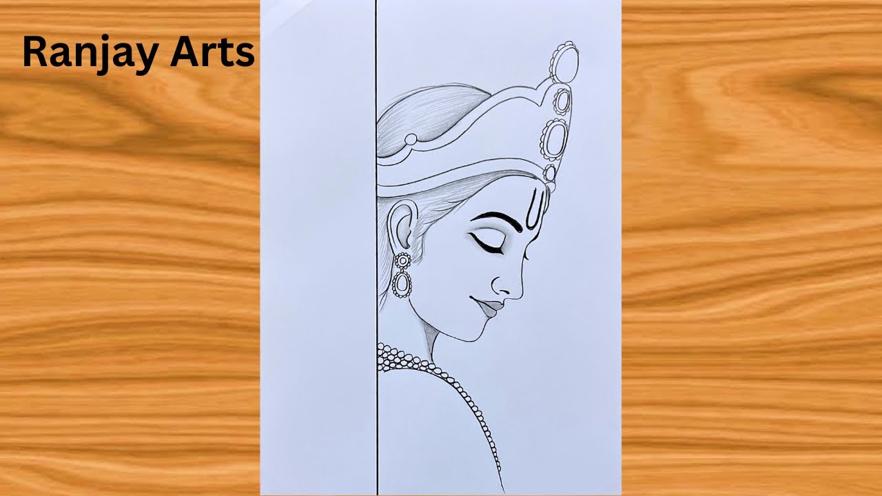 Krishna Ji Drawing Tutorial - Simple Line Art