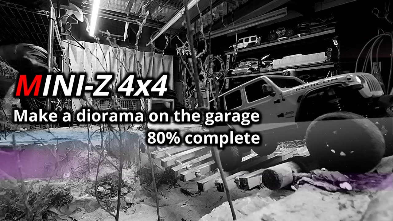 MINI-Z 4x4】 Make a diorama on the garage 80% complete 231209