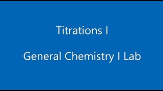 Titrations I