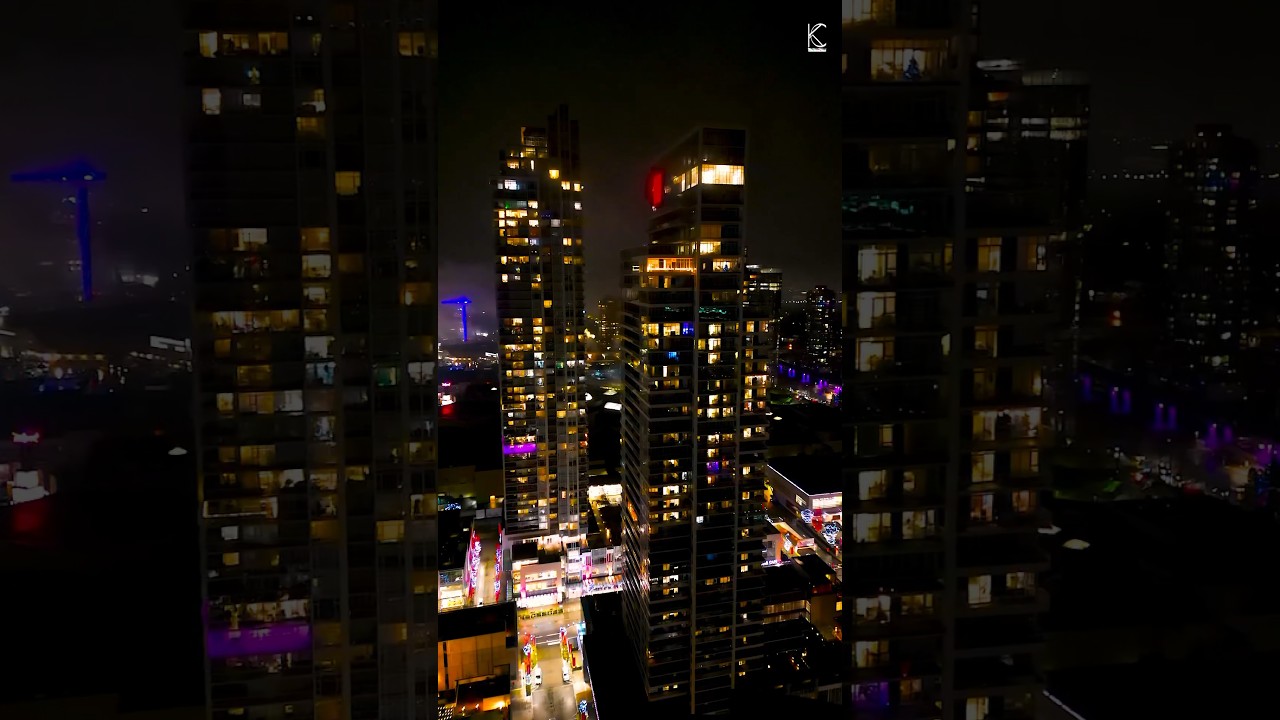 Night at Metrotown, Burnaby, British Columbia ✨🎥.  