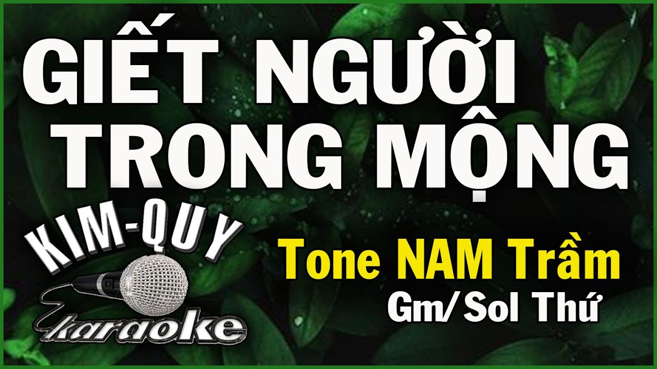 GIẾT NGƯỜI TRONG MỘNG - KARAOKE - Tone NAM Trầm ( Gm/Sol Thứ )