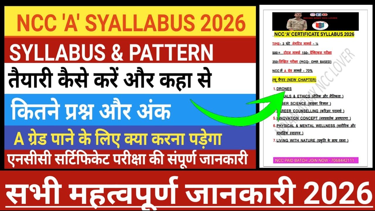 ncc new a syllabus exam 2026 ll ncc a mcq pattern 2026 ll ncc a mcq exam 2026 ll ncc exam date 2026