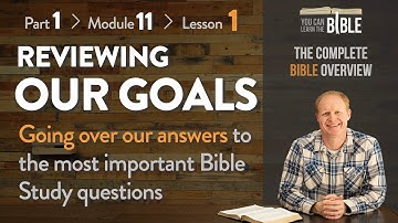 Reviewing Our Goals - Answers to Bible Study