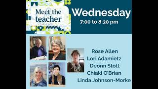 Meet the Teachers 2026:  Rose Allen, Lori Adamietz, Deonn Stott, Chiaki O'Brian, Linda Johnson-Morke