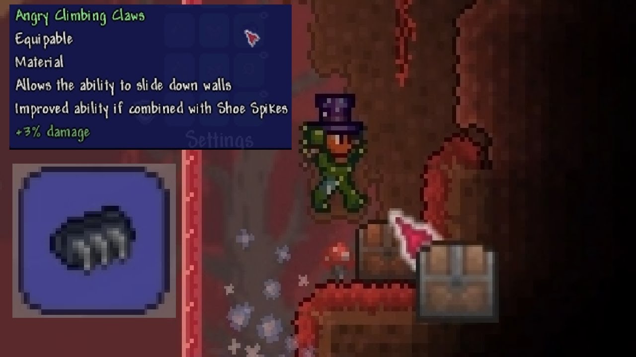 Как получить аксессуар «Альпинистские когти» в Террарии