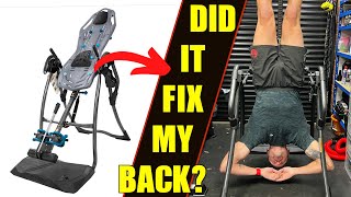 Je me suspendais la tête en bas TOUS LES JOURS pour soigner mon dos