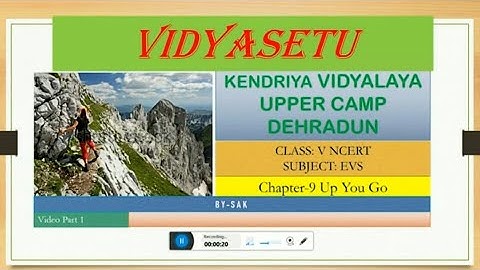 EVS|| NCERT || CLASS5|| Ch.9 UP YOU GO|| Video Part 1|| By-SAK