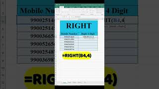 ✂️ RIGHT Formula in Excel Tutorial | সহজভাবে রাইট ফাংশন শিখুন #excel #formula#exceltips#exceltricks