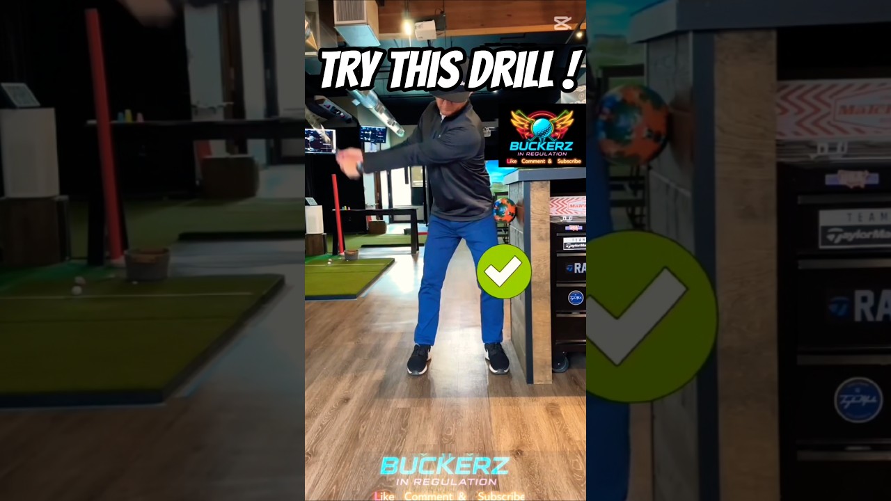 Fix This Common Golf Swing Mistake | Indoor Golf Training Tip #shorts #weightshift #postup #drill
