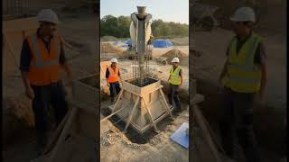 Perfect Shuttering Work for Column Base Casting 🏗️#ConstructionWork #ColumnBase #constructionchannel